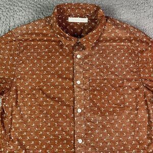 Outerknown Shirt Mens S Brown Floral S.E.A. Button Short Sleeve Pocket